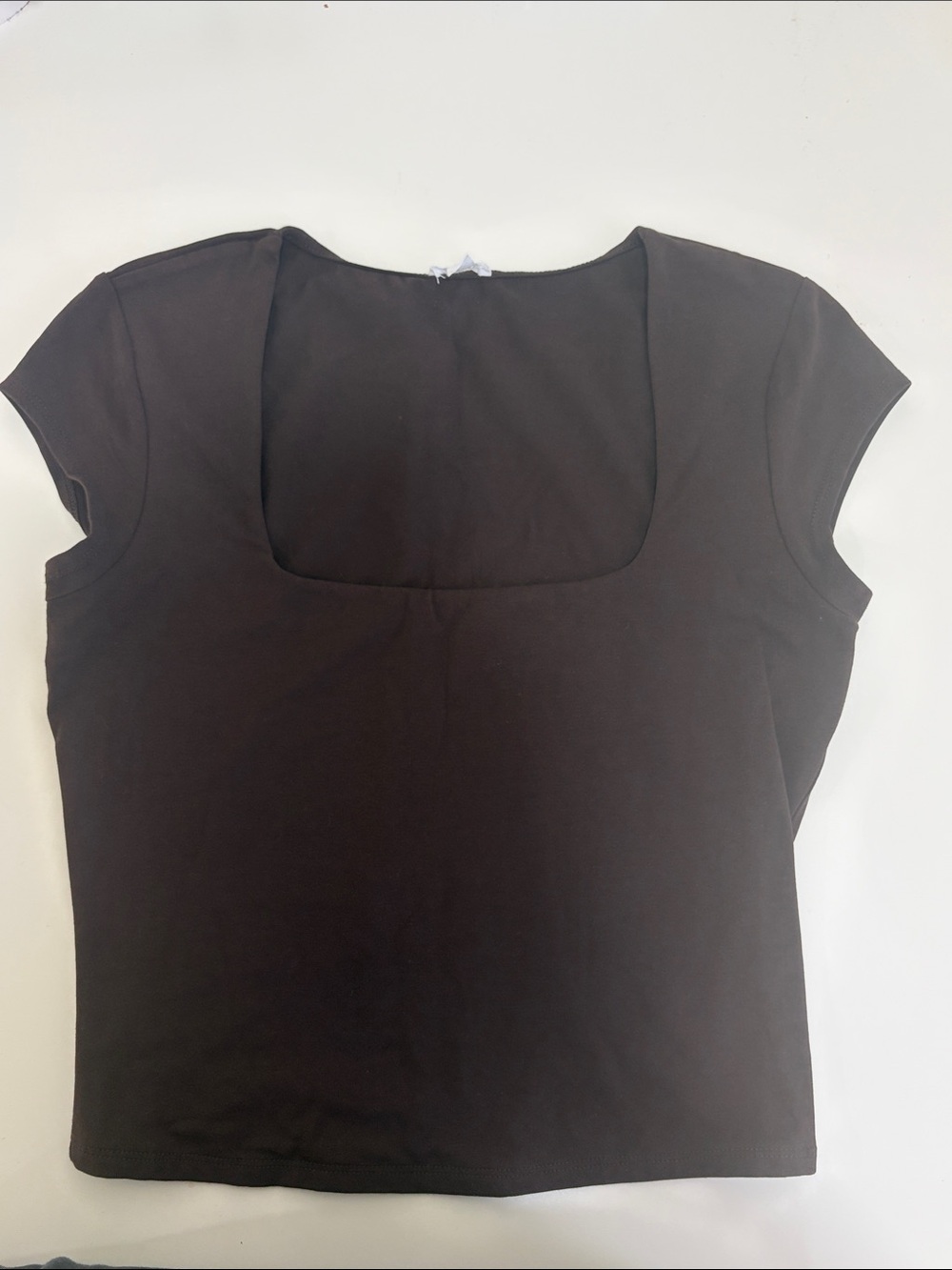 Garage Open Square Neck Tee - Brown